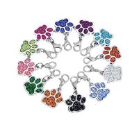 Mario’s Choice Paw Charms 5-Pack - Cat & Dog Collar Charms with Lobster Clips, Enamel
