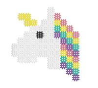 Marioinex 903414 Micro Waffle Unicorn Building Blocks Set of 80 Elements