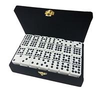 Marion & Co. Double 9 White Dominoes Jumbo Tournament Size in Elegant Velvet Box