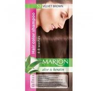 Marion Hair Color Shampoo in Sachet - Lasting 4-8 Washes - With Aloe & Keratin 52 Velvet Brown
