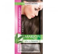 Marion Hair Color Shampoo in Sachet - Lasting 4-8 Washes - With Aloe & Keratin 53 Coffee Brown