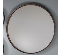 marion large round wall bedroom mirror in bronze frame