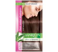 Marion Velvet Brown Hair Color Shampoo Sachet (4-8 Washes) - Safe Direct Dye, No Ammonia or Peroxide, Aloe for Shine & UV Protection