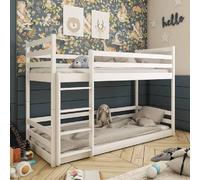marion wooden bunk bed without mattress in white
