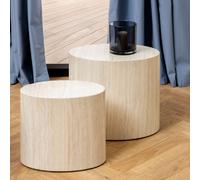 marion wooden nesting coffee tables oval in light oak