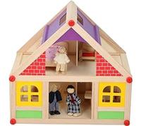Marionette Wooden Toys - Wooden Doll's House with Furniture and Dolls - 11 Pieces