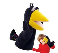 Marionnette à main 25 cm - Plush corbeau pour | Jouet d'action corbeau | de gants éducative pour communication | Jouets en peluche | Marionnette cadeau ? fête et école