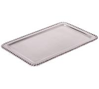 Mariposa 3200 Beaded Square Tray, 100% Recycled Aluminum, Silver