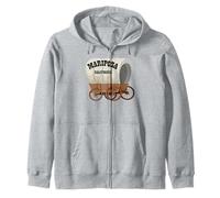 Mariposa California Covered Wagon for Men Women. Zip Hoodie