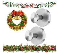 Marirao Suction Cup Hooks for Wreaths on Glass, 2025 New No Drill Suction Cup Hooks for Shower, Wreath Hanger for Front Door, Metal Towel Hooks for Window Bathroom Mirrors (2, Sliver)