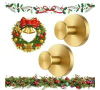 Marirao Suction Cup Hooks for Wreaths on Glass, 2025 New No Drill Suction Cup Hooks for Shower, Wreath Hanger for Front Door, Metal Towel Hooks for Window Bathroom Mirrors (2, Gold)