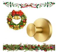 Marirao Suction Cup Hooks for Wreaths on Glass, 2025 New No Drill Suction Cup Hooks for Shower, Wreath Hanger for Front Door, Metal Towel Hooks for Window Bathroom Mirrors (1, Gold)