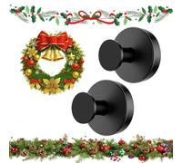 Marirao Suction Cup Hooks for Wreaths on Glass, 2025 New No Drill Suction Cup Hooks for Shower, Wreath Hanger for Front Door, Metal Towel Hooks for Window Bathroom Mirrors (2, Black)