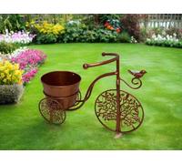 Marissa's Garden & Gift Handmade Bronze Bicycle Plant Stand with Bird, Tree of Life Wheels, Pot Holder, Powder Coated Metal, One Pot Included