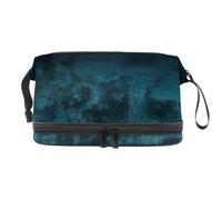 Maritime Adventure Double Layer Cosmetic Bag for Women and Girls, Travel Toiletry Bag Makeup Handy Pouch Organiser Bag with Brush Compartment