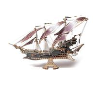 Maritime Adventures of Pirate Ship Sparrow - Buildable 3D Puzzle for Adults and Kids - Purple - Howcat - 518 Pieces