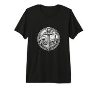 Maritime Anchor in Storm Nautical with Lighthouse Premium T-Shirt