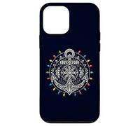 Maritime Christmas Anchor Mandala with Snowflake Design Case for iPhone 12 mini