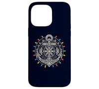 Maritime Christmas Anchor Mandala with Snowflake Design Case for iPhone 14 Pro Max