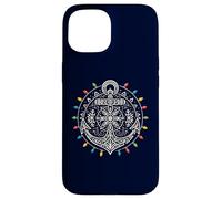 Maritime Christmas Anchor Mandala with Snowflake Design Case for iPhone 15