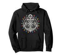 Maritime Christmas Anchor Mandala with Snowflake Design Pullover Hoodie