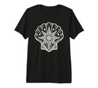 Maritime Christmas Shell with Star Winter Compass Ocean Art Premium T-Shirt