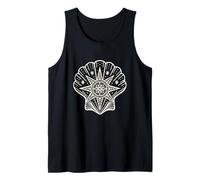 Maritime Christmas Shell with Star Winter Compass Ocean Art Tank Top