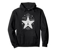Maritime Christmas Starfish with Candlelight and Stars Pullover Hoodie