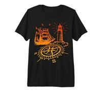 Maritime Compass Sailing Ship North Lighthouse Premium T-Shirt