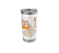 Maritime Compass Sailing Ship North Lighthouse Stainless Steel Insulated Tumbler