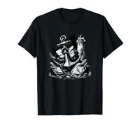 Maritime Lighthouse Compass Bottle Message Idea Value Graphic T-Shirt, Men, Black, XL