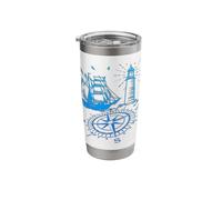 Maritime Lighthouse Compass Sailing Ship North Stainless Steel Insulated Tumbler
