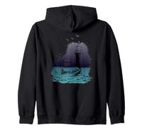 Maritime Lighthouse Compass Sailing Ship North Zip Hoodie