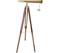 Maritime Marine Handmade Nautical Style Single Barrel Telescope Vintage Shiny Brass Finish with Tripod Floor Stand For Antique Looks