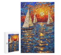 Maritime Mosaic Sunset Jigsaw Puzzle, 1000 PCS, Indoor Activity for The Home, A Mindful Leisure Activity for Puzzle Lovers, at Home