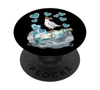 Maritime Retro Seagull Seagulls Bottle Message Sea Sailors Child PopSockets Adhesive PopGrip