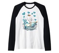 Maritime Retro Seagull Seagulls Bottle Message Sea Sailors Child Raglan Baseball Tee