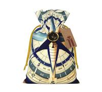 Maritime Sailboat Compass Print Birthday Gifts Wrap Bag Unique Drawstring Gifts Bag Canvas Bags for Party Wedding Present,1 Piece M