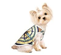 Maritime Sailboat Compass Print Dog Cat T-Shirt, Cute Breathable Tank Top For Small Puppy Kitten Indoor Outdoor Wear