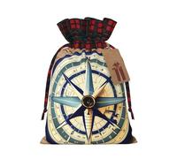 Maritime Sailboat Compass Print Gift Reusable Bags Festive Drawstring Party Favors Pouches Versatile Seasonal
