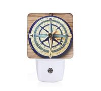 Maritime Sailboat Compass Print Plug-in Night Light for Bedroom Hallway Dorm Living Room Illumination Home Decor