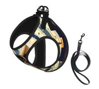 Maritime Sailboat Compass Print Reflective No Choke Pet Vest Harness,Adjustable Soft Padded Dog Harness With Easy Control Handle
