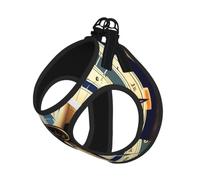 Maritime Sailboat Compass Print Reflective No Choke Pet Vest Harness,Adjustable Soft Padded Dog Harness With Easy Control Handle