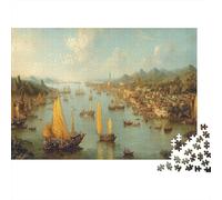 Maritime Silk Road Jigsaw Puzzles Prosperous Trade And Urban Landscape Challenge Toy Educational Games Home Decoration for Adults& Teenager Age 14 Years Up 1000pcs (75x50cm)