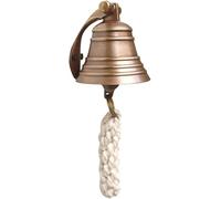 Maritime Treasures 2 Inch Solid Brass Wall Bell - Handmade Door and Garden Bell with Rope Pull, Classic Nautical Style for Home, Boat, Pub and Outdoor Decoration