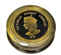 Maritime Treasures Antique Brass Compass with Lid Vintage Collectible Nautical Compass for Hiking, Camping, Travel and Gifts