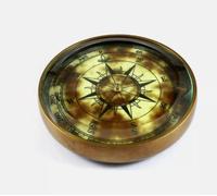 Maritime Treasures Antique Brass Round Compass - Vintage Navigation Tool and Nautical Gift for Men, Travellers & Collectors