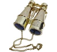Maritime Treasures Brass Binoculars - Vintage 7" Handheld Nautical Spyglass - Shiny Brass Opera Glasses for Collectors, Travel, Home and Office Décor