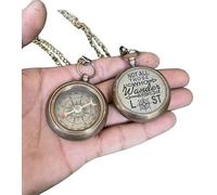 Maritime Treasures Brass Pocket Compass with Chain - Vintage Engraved Compass “Not All Who Wander Are Lost” | Gift for Travellers, Men, Women & Collectors