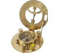 Maritime Treasures Brass Sundial Compass with Leather Case Vintage Pocket Navigation Tool Antique Nautical Collectible for Hiking, Camping, Travel and Gifts